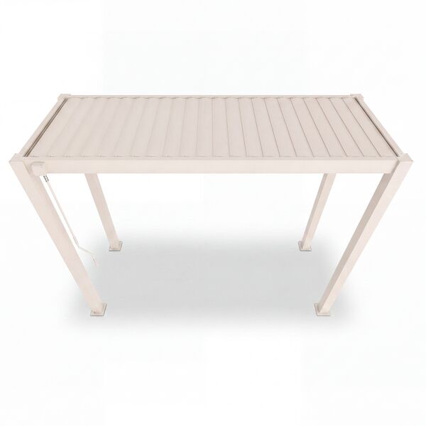 Como Free Standing BBQ Shelter with LED Lights - Side Louvre and Blind - Latte