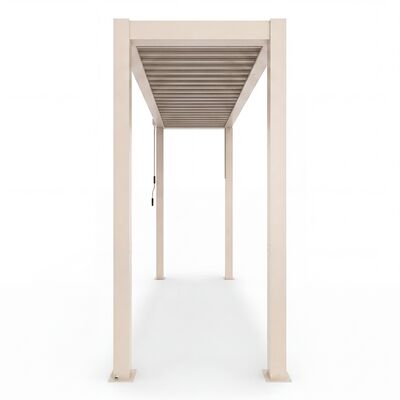 Como Free Standing BBQ Shelter with LED Lights - Side Louvre and Blind - Latte