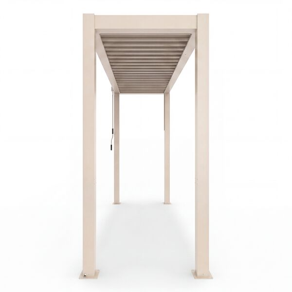 Como Free Standing BBQ Shelter with LED Lights - Side Louvre and Blind - Latte