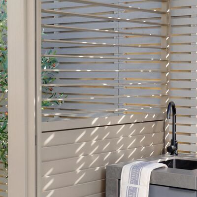 Como Free Standing BBQ Shelter with LED Lights - with Back Panel Side Louvre and Blind- Latte