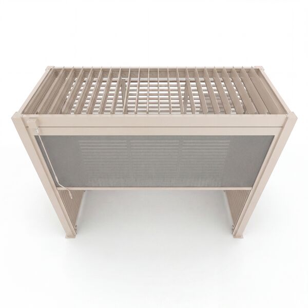 Como Free Standing BBQ Shelter with LED Lights - with Back Panel Side Louvre and Blind- Latte