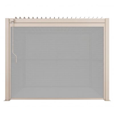 Como Free Standing BBQ Shelter with LED Lights - with Back Panel Side Louvre and Blind- Latte