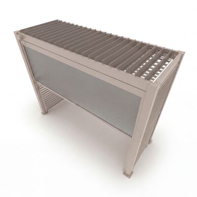 Como Free Standing BBQ Shelter with LED Lights - with Back Panel Side Louvre and Blind- Latte
