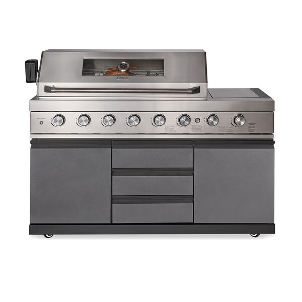 Maze Ember Linear Outdoor Kitchen with Gas BBQ, Left Cupboard & Right Fridge