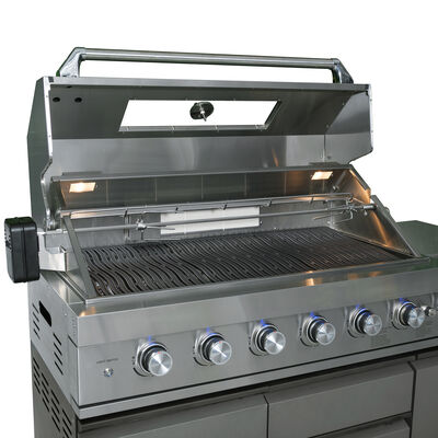 Maze Ember Linear Outdoor Kitchen with Gas BBQ, Left Cupboard & Right Fridge