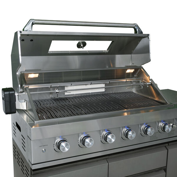 Maze Ember Linear Outdoor Kitchen with Gas BBQ, Left Cupboard & Right Fridge
