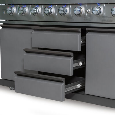 Maze Ember Linear Outdoor Kitchen with Gas BBQ, Left Cupboard & Right Fridge