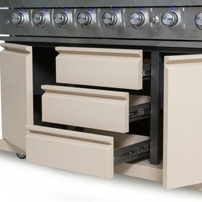 Maze Ember Outdoor Kitchen 6+2 Gas BBQ - Latte