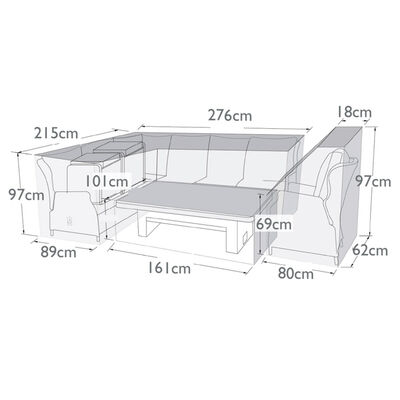 Maze - Cotswold Reclining Corner Dining Set - Garden Furniture Cover product image