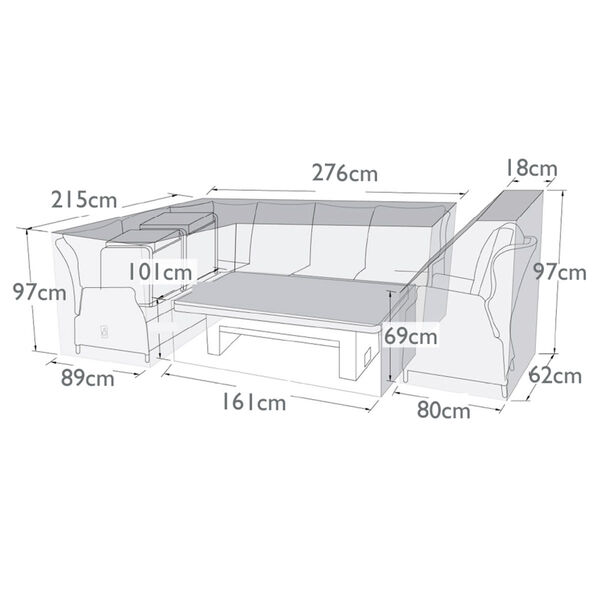 Maze - Cotswold Reclining Corner Dining Set - Garden Furniture Cover product image