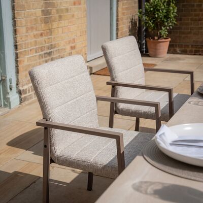 Maxim 8 - 12 Seat Extending Dining Table - Latte with Ibiza Dining  Chairs - Latte