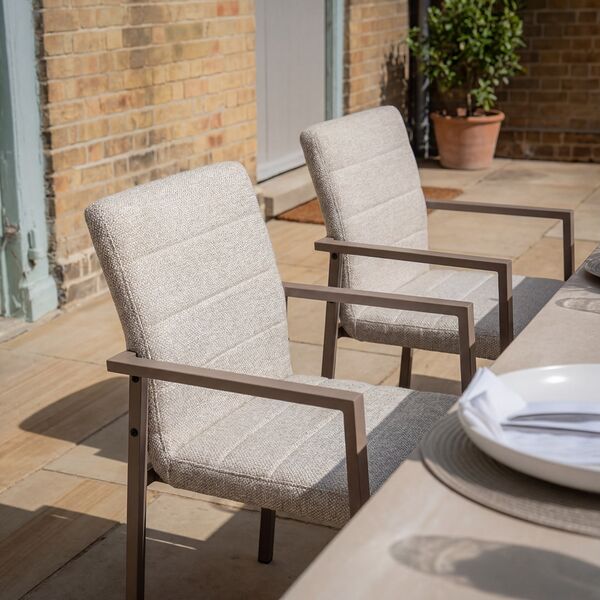 Maxim 8 - 12 Seat Extending Dining Table - Latte with Ibiza Dining  Chairs - Latte