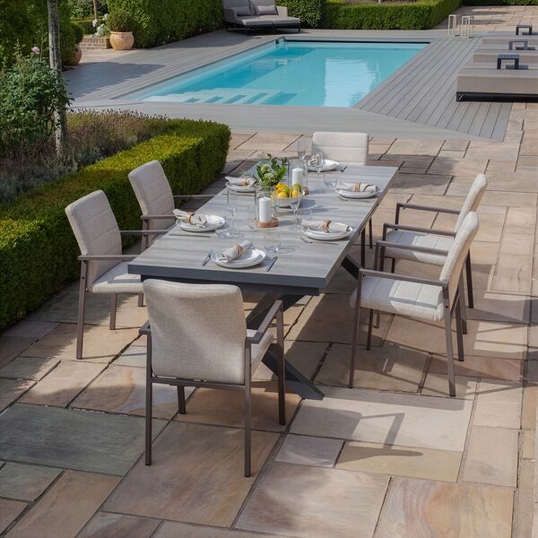 Vienna Rectangular Extending Dining Table With Latte Ibiza Dining Chairs