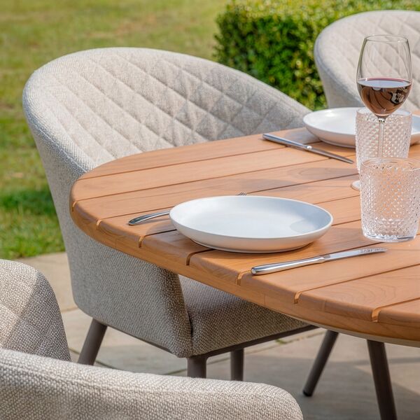 Sicily 8 Seat Rectangular Dining Table with Ambition Chair -  Latte