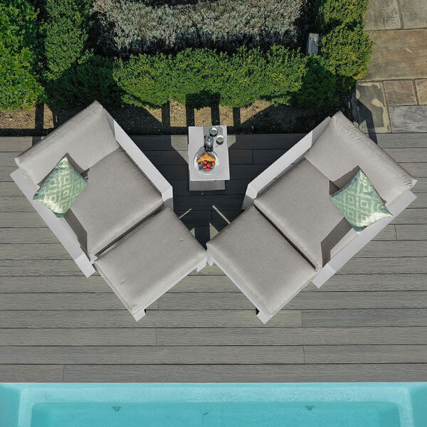 Maze - Amalfi 5 Piece Aluminium Lounge Set - White product image