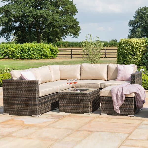 Maze - London Rattan Corner Group with Armchair & Ice Bucket - Brown