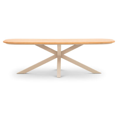 Sicily 8 Seat Rectangular Dining Table with Ambition Chair -  Latte