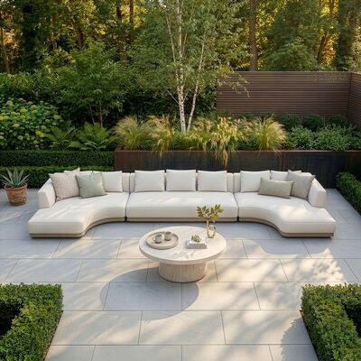 Lyon Large U Shape Corner Sofa Set with Round Sintered Stone Table