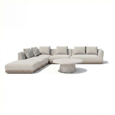 Lyon Large Corner Sofa Set Left with Round Sintered Stone Table