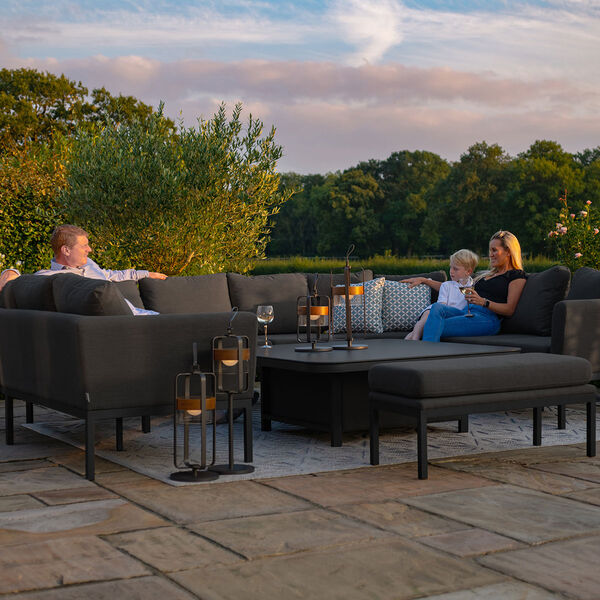 Maze - Outdoor Fabric Pulse U Shape Corner Dining Set with Rising Table - Charcoal product image