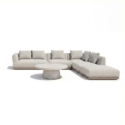 Lyon Large Corner Sofa Set Right with Round Sintered Stone Table