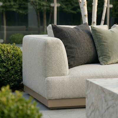Lyon Small Corner Sofa Set Right with Round Sintered Stone Table