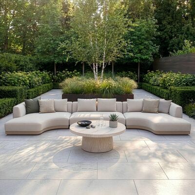 Lyon Small U Shape Corner Sofa Set with Round Sintered Stone Table