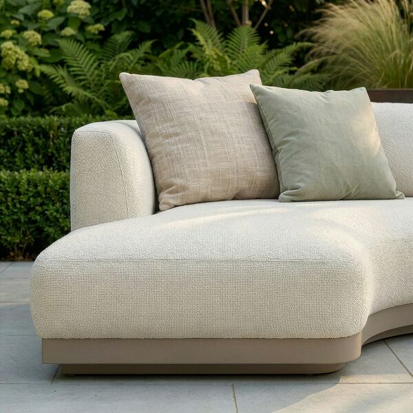 Lyon Small U Shape Corner Sofa Set with Round Sintered Stone Table