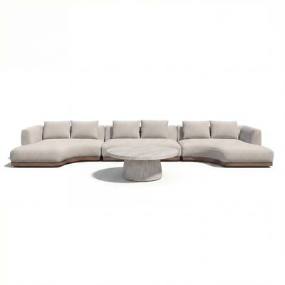 Lyon Small U Shape Corner Sofa Set with Round Sintered Stone Table