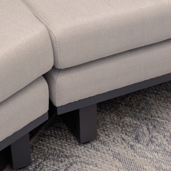 Ethos Grande Corner Set With Round Footstool Coffee Table - Oatmeal