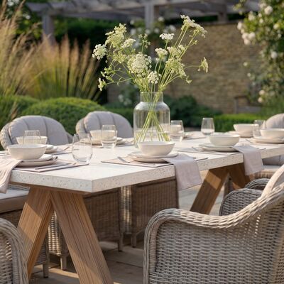Antigua 8 Seat Rectangular Dining Table with Oxford Heritage Chairs