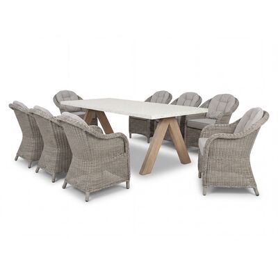 Antigua 8 Seat Rectangular Dining Table with Oxford Heritage Chairs