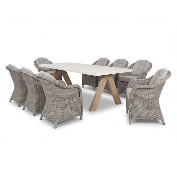 Antigua 8 Seat Rectangular Dining Table with Oxford Heritage Chairs