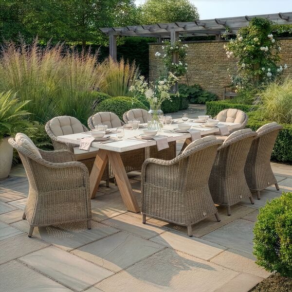 Antigua 8 Seat Rectangular Dining Table with Winchester Heritage Chairs