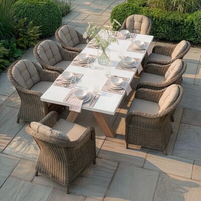 Antigua 8 Seat Rectangular Dining Table with Winchester Heritage Chairs