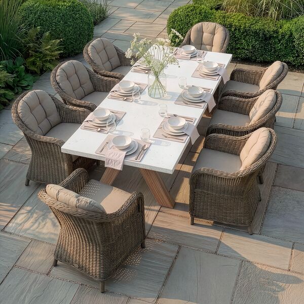 Antigua 8 Seat Rectangular Dining Table with Winchester Heritage Chairs
