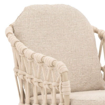 Antigua 8 Seat Rectangular Dining Table with Sicily Rope Chairs - Latte