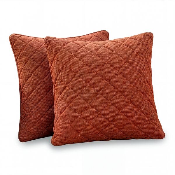 Fabric Scatter Cushion Quilted (Pack of 2) / Terracotta