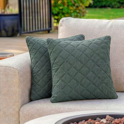 Fabric Scatter Cushion Quilted (Pack of 2) / Sage Green