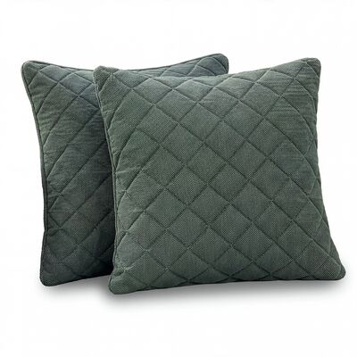 Fabric Scatter Cushion Quilted (Pack of 2) / Sage Green