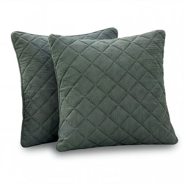 Fabric Scatter Cushion Quilted (Pack of 2) / Sage Green