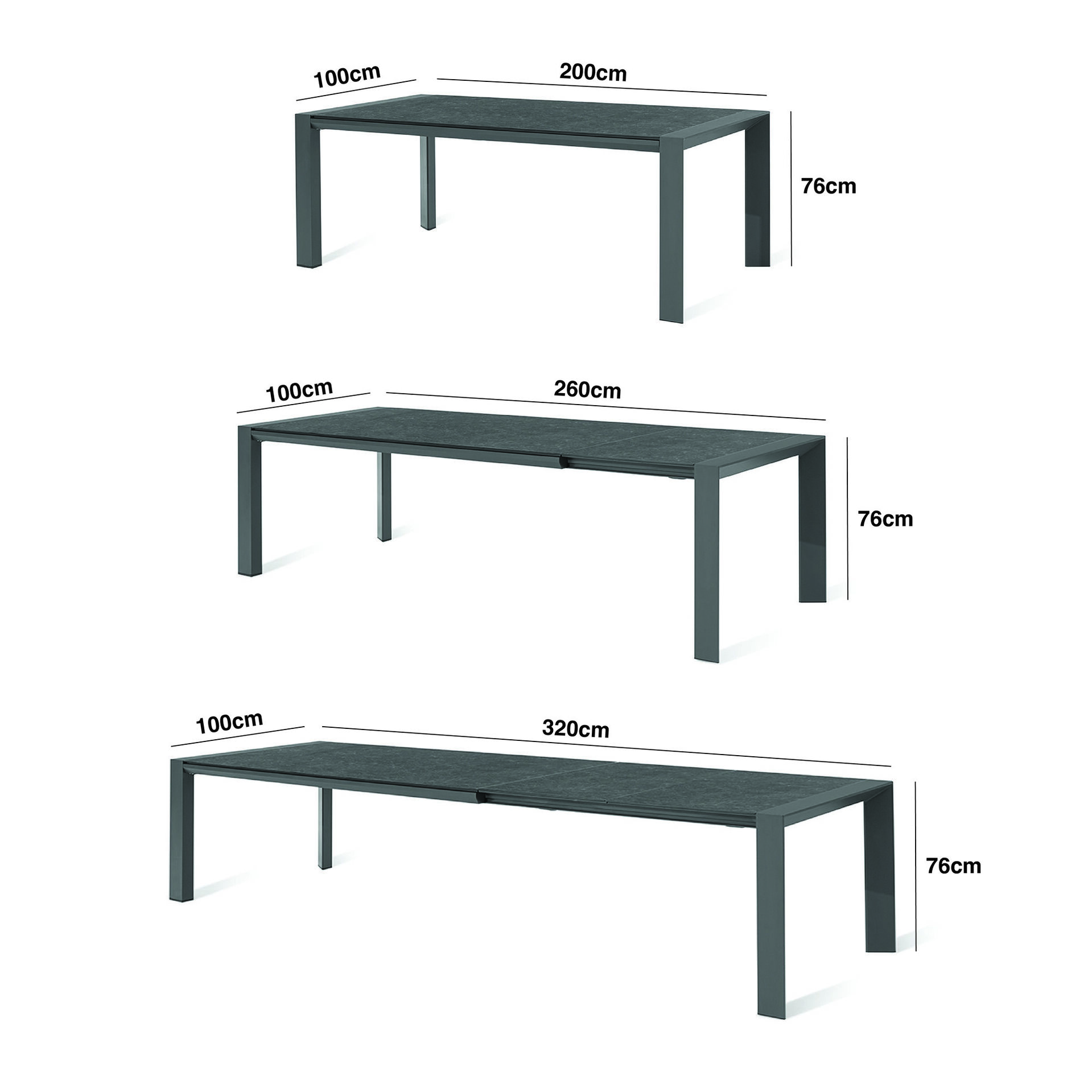 Ambition 10 Seat Extending Dining Set - Zinc Grey