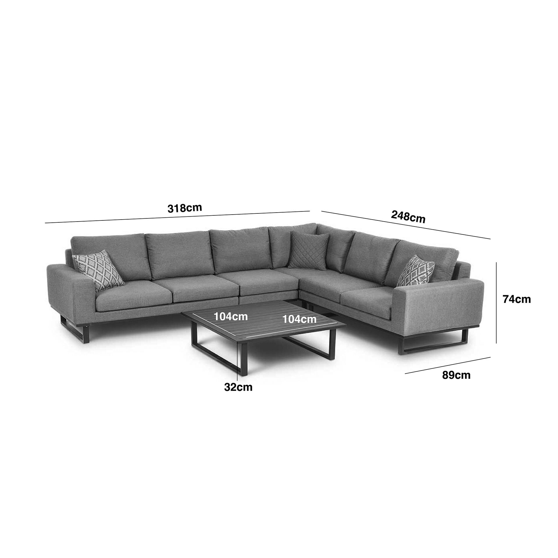 Ethos Large Corner Sofa Group - Zinc Grey
