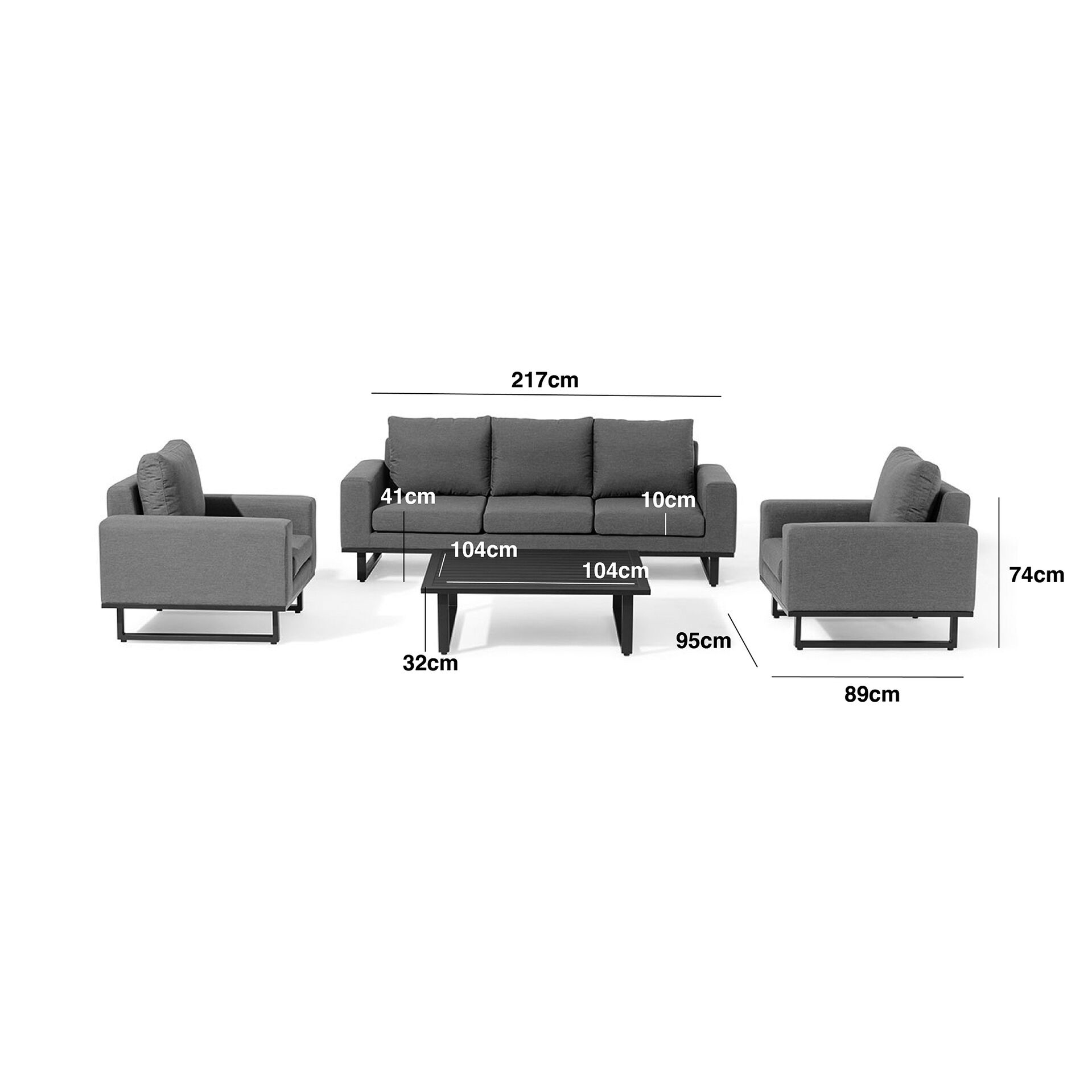 Ethos 3 Seat Sofa Set / Oatmeal