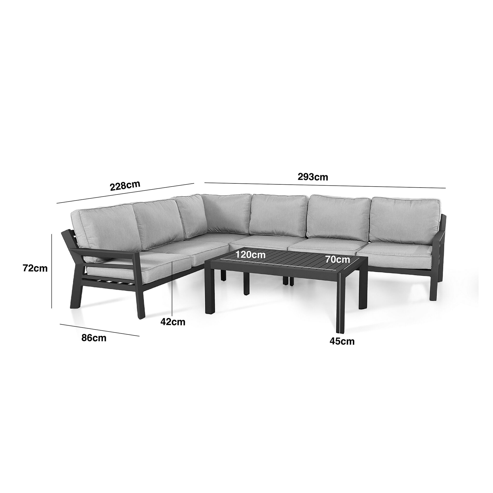 New York Corner Sofa Set - Wood Effect