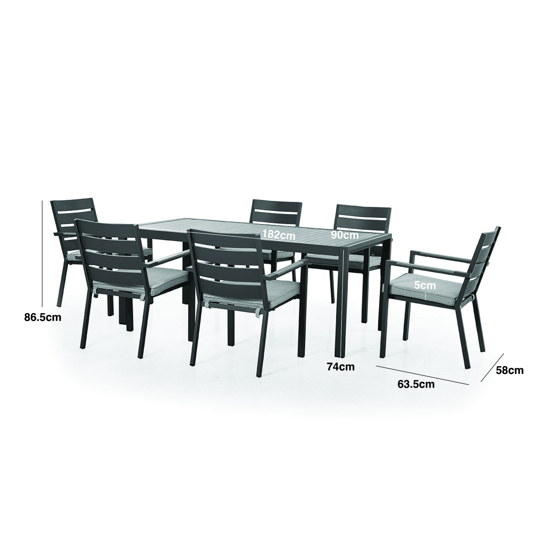 Montreal 6 Seat Rectangular Dining Table - Cool Linen
