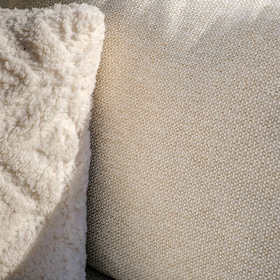 Sicily Sofa Set With 2 x 2 Seat Sofas and Round Sintered Stone Coffee Table -   Latte Frame/Latte Cushions