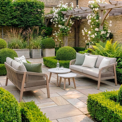 Antigua 2 x 2  Seat Sofa with Terrazzo Tables