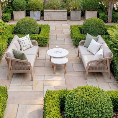 Antigua 2 x 2  Seat Sofa with Terrazzo Tables