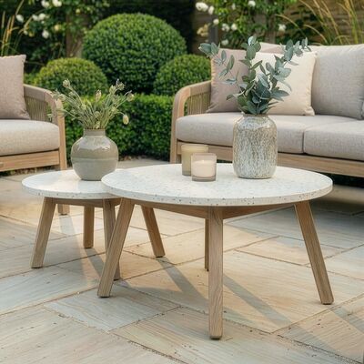 Antigua 2 x 2  Seat Sofa with Terrazzo Tables